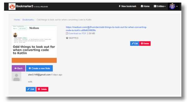 Click to open project details